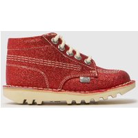 Kickers Red Kick Hi Glitter Girls Toddler Boots