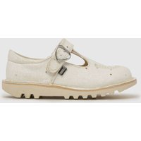 Kickers White Kick T-Bar Glitter Girls Toddler Shoes