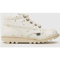 Kickers White Kick Hi Glitter Girls Junior Boots