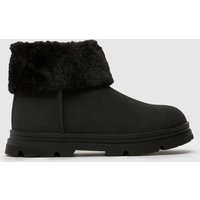 Schuh Black Catch Fur Cuff Hiker Girls Junior Boots