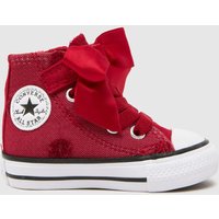 Converse Red All Star Hi 1V Girls Toddler Trainers