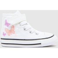 Converse White & Purple All Star Hi 1v Girls Toddler Trainers Converse White & Purple All Star Hi 1v Girls Toddler Trainers