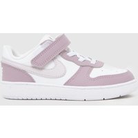 Nike White & Purple Court Borough Low Girls Toddler Trainers Nike White & Purple Court Borough Low Girls Toddler Trainers