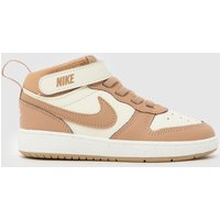 Nike Beige Multi Court Borough Mid 2 Girls Toddler Trainers Nike Beige Multi Court Borough Mid 2 Girls Toddler Trainers
