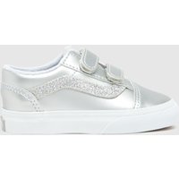 Vans Silver Old Skool V Girls Toddler Trainers Vans Silver Old Skool V Girls Toddler Trainers