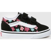 Vans Black Multi Old Skool V Glitter Girls Toddler Trainers Vans Black Multi Old Skool V Glitter Girls Toddler Trainers