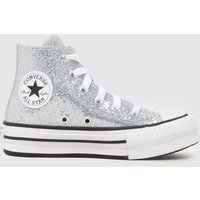 Converse Silver All Star EVA Lift Hi Girls Junior Trainers Converse Silver All Star EVA Lift Hi Girls Junior Trainers