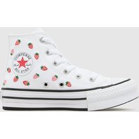 Converse White Multi All Star Hi EVA Lift Girls Junior Trainers Converse White Multi All Star Hi EVA Lift Girls Junior Trainers