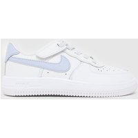 Nike White & Purple Force 1 Low EasyOn Girls Junior Trainers Nike White & Purple Force 1 Low EasyOn Girls Junior Trainers