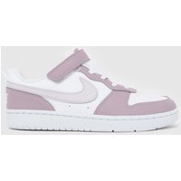 Nike White & Purple Court Borough Low Girls Junior Trainers Nike White & Purple Court Borough Low Girls Junior Trainers
