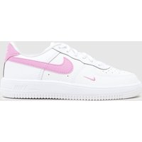 Nike White & Purple Force 1 Low Girls Junior Trainers Nike White & Purple Force 1 Low Girls Junior Trainers