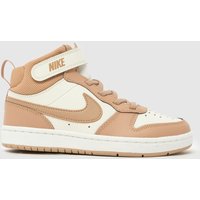 Nike Beige Multi Court Borough Mid 2 Girls Junior Trainers Nike Beige Multi Court Borough Mid 2 Girls Junior Trainers