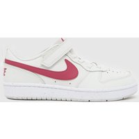Nike White & Burgundy Court Borough Low Girls Junior Trainers Nike White & Burgundy Court Borough Low Girls Junior Trainers