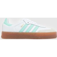 adidas White & Green Sambae Girls Youth Trainers adidas White & Green Sambae Girls Youth Trainers