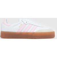 adidas White & Pink Sambae Girls Youth Trainers adidas White & Pink Sambae Girls Youth Trainers