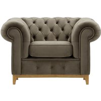 Chesterfield Grand Armchair, grey, Leg colour: like oak