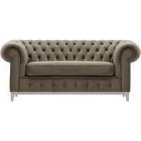Chesterfield Grand 2 Seater Sofa, grey, Leg colour: white