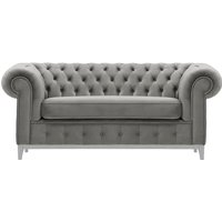 Chesterfield Grand 2 Seater Sofa, silver, Leg colour: white