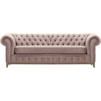 Chesterfield Grand 3 Seater Sofa, lilac, Leg colour: wax black