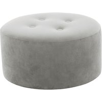 Flair Medium Round Pouffe 4 Buttons, silver