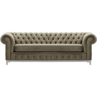 Chesterfield Grand 3 Seater Sofa, mink, Leg colour: white