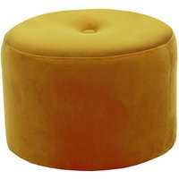Flair Small Round Pouffe 1 Button, mustard
