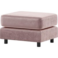 Dillon Velvet Footstool, pastel pink