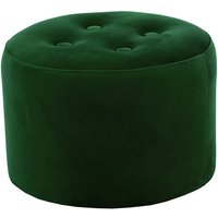 Flair Small Round Pouffe 4 Buttons, dark green
