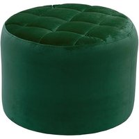 Flair Small Round Pouffe with Stitching, dark green