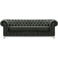 Chesterfield Grand 3 Seater Sofa, graphite, Leg colour: white