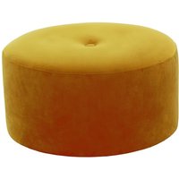 Flair Medium Round Pouffe 1 Button, mustard
