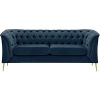 Chesterfield Modern 2 Seater Sofa, lime, Leg colour: gold metal