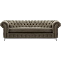 Chesterfield Grand 3 Seater Sofa, grey, Leg colour: white