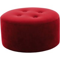 Flair Medium Round Pouffe 4 Buttons, dark red