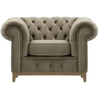 Chesterfield Grand Armchair, mink, Leg colour: wax black