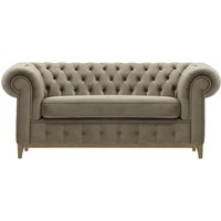 Chesterfield Grand 2 Seater Sofa, mink, Leg colour: wax black