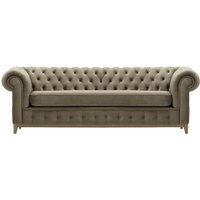 Chesterfield Grand 3 Seater Sofa, mink, Leg colour: wax black