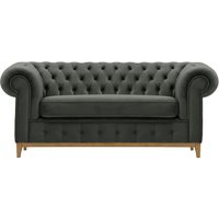 Chesterfield Grand 2 Seater Sofa, graphite, Leg colour: like oak