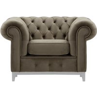 Chesterfield Grand Armchair, grey, Leg colour: white