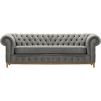 Chesterfield Grand 3 Seater Sofa, silver, Leg colour: like oak