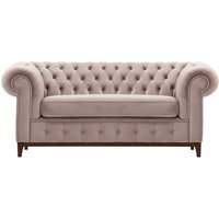 Chesterfield Grand 2 Seater Sofa, lilac, Leg colour: dark oak