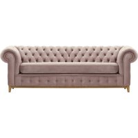 Chesterfield Grand 3 Seater Sofa, lilac, Leg colour: like oak