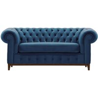 Chesterfield Grand 2 Seater Sofa, blue, Leg colour: dark oak