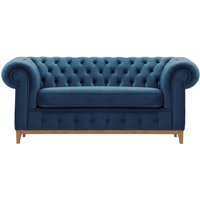 Chesterfield Grand 2 Seater Sofa, blue, Leg colour: like oak