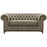 Chesterfield Grand 2 Seater Sofa, mink, Leg colour: dark oak
