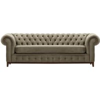 Chesterfield Grand 3 Seater Sofa, mink, Leg colour: dark oak