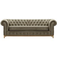 Chesterfield Grand 3 Seater Sofa, mink, Leg colour: like oak