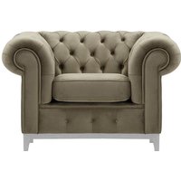 Chesterfield Grand Armchair, mink, Leg colour: white