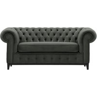 Chesterfield Grand 2 Seater Sofa, graphite, Leg colour: black