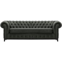 Chesterfield Grand 3 Seater Sofa, graphite, Leg colour: black